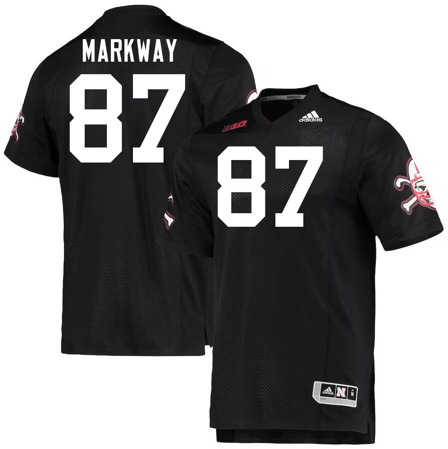 Nebraska Cornhuskers #87 Mac Markway College Football Jerseys Stitched-Black